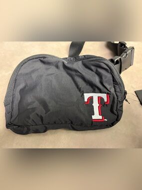 Black Belt Bag with Red-Trim 'T' Logo